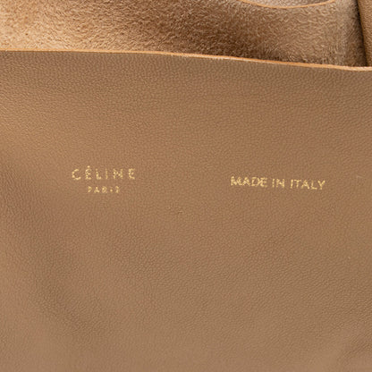 Celine Lambskin Bicolor Cabas Vertical Tote (SHF-15865)