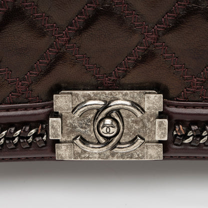 Chanel Aged Calfskin Chain Medium Top Handle Boy Bag