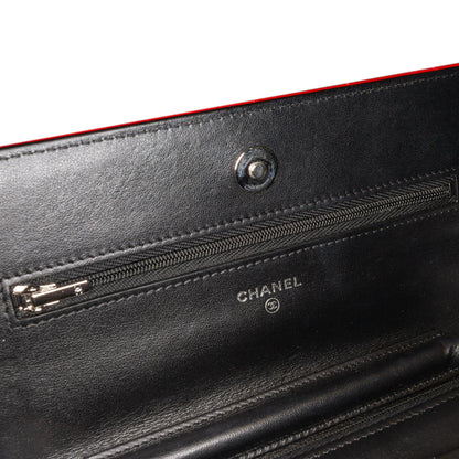Chanel CC Bicolor Quilted Patent Wallet on Chain