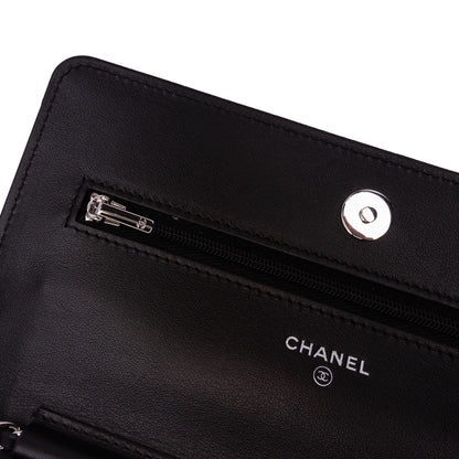Chanel CC Bicolor Quilted Patent Wallet on Chain