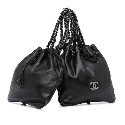 Chanel CC Calfskin Dual Twin Chain Handbag