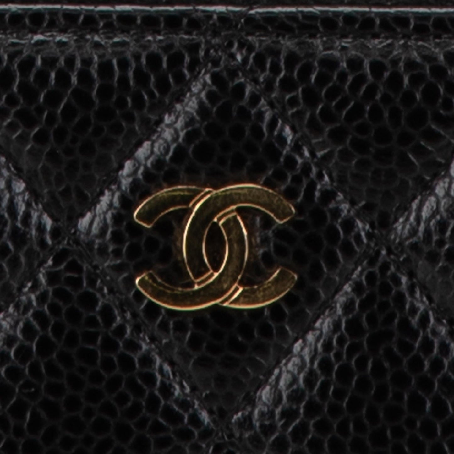 Chanel CC Caviar Zip Around Wallet