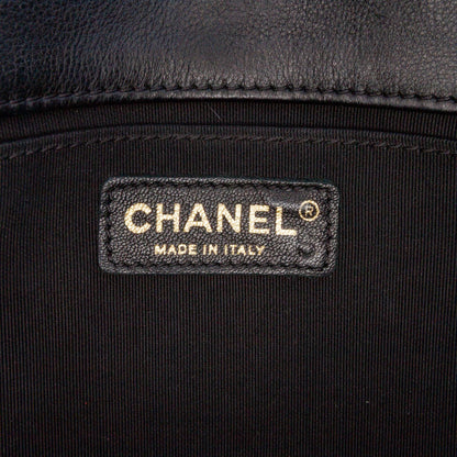 Chanel CC Chevron Calfskin Round Flap Satchel