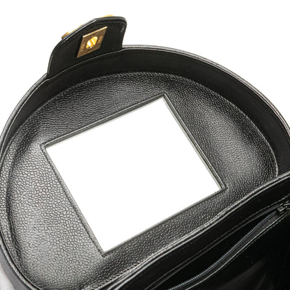 Chanel CC Chevron Caviar Turnlock Vanity Bag