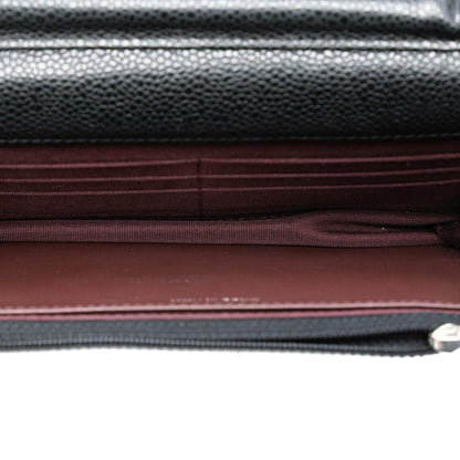 Chanel CC Chevron Caviar Wallet On Chain