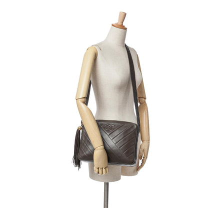 Chanel CC Chevron Lambskin Tassel Crossbody