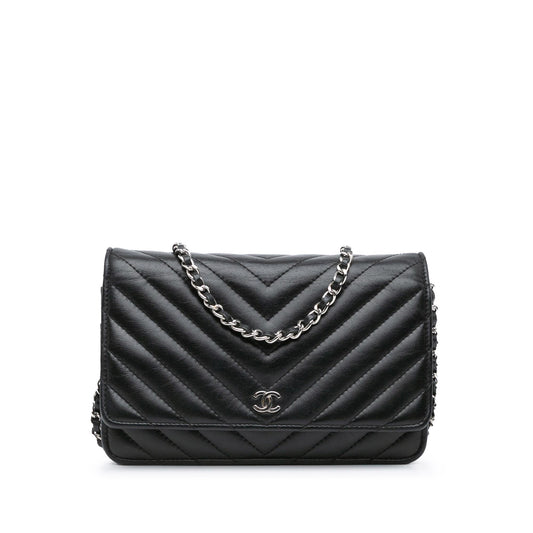 Chanel CC Chevron Lambskin Wallet On Chain