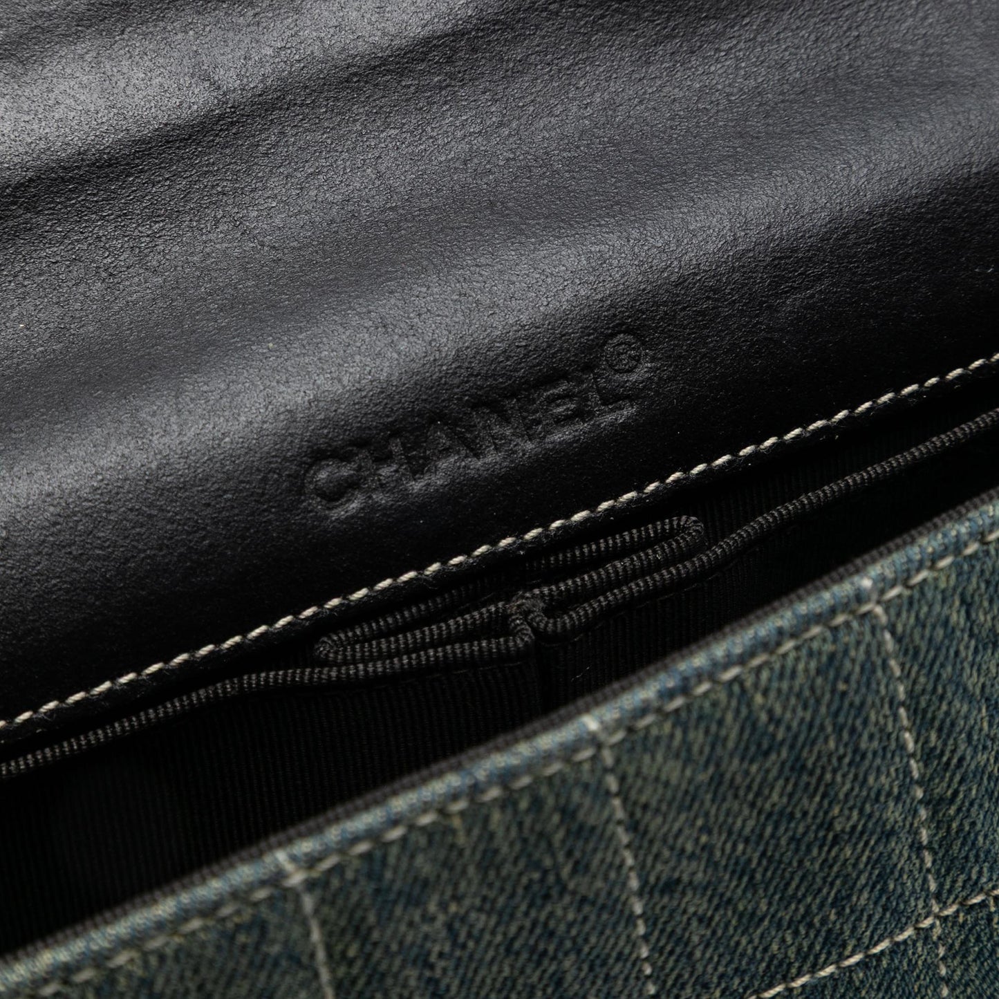 Chanel CC Chocolate Bar Denim East West Flap