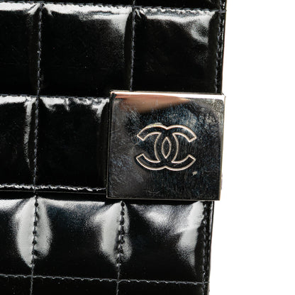 Chanel CC Chocolate Bar Patent Clutch on Chain