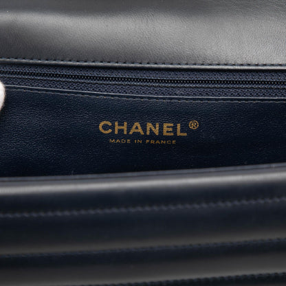 Chanel CC Horizontal Quilted Lambskin Double Flap