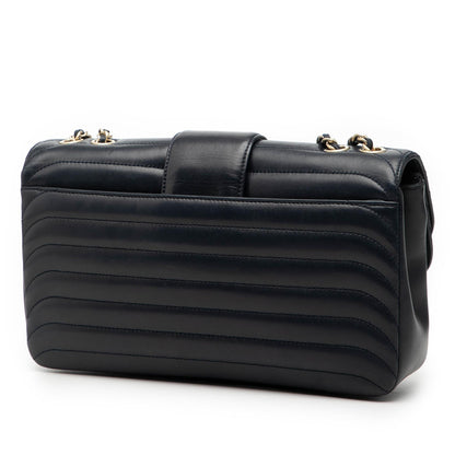 Chanel CC Horizontal Quilted Lambskin Double Flap