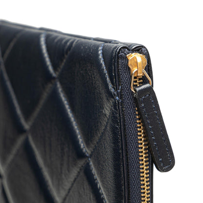 Chanel CC Large Quilted Lambskin O Case Clutch
