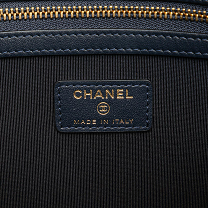 Chanel CC Large Quilted Lambskin O Case Clutch