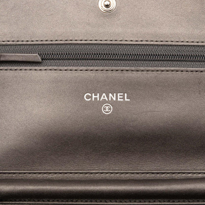 Chanel CC Metallic Caviar Wallet on Chain