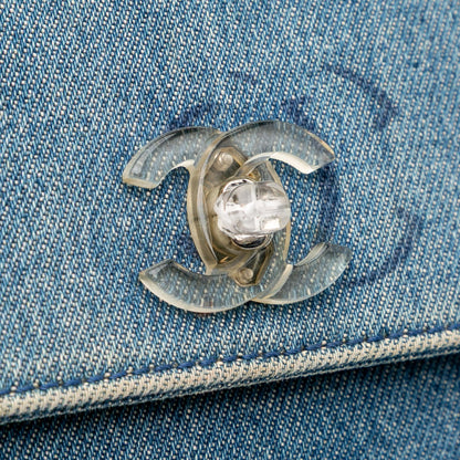 Chanel CC Printed Denim Single Flap