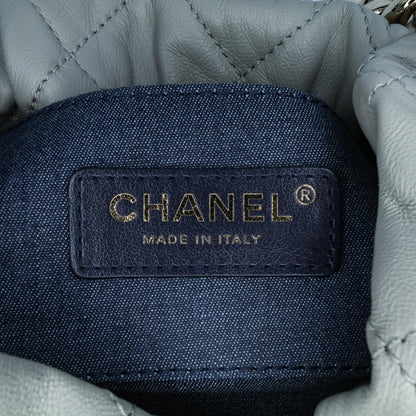 Chanel CC Quilted Calfskin Resin Bi-Color Chain Bucket Bag