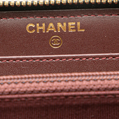 Chanel CC Quilted Caviar Zip Around Wallet