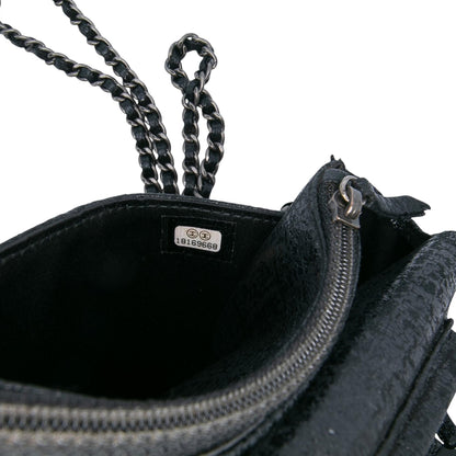 Chanel CC Quilted Crinkled Calfskin Wallet On Chain