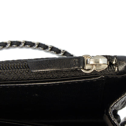 Chanel CC Quilted Crinkled Patent Wallet On Chain