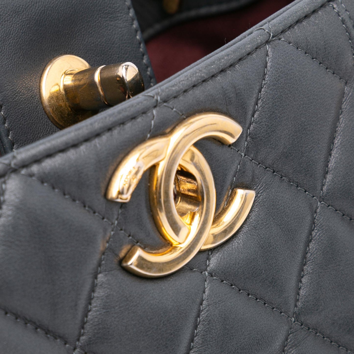 Chanel CC Quilted Lambskin Pin Tuck Tote