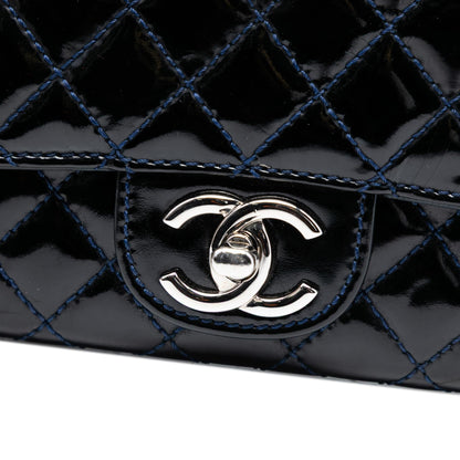 Chanel CC Quilted Patent East West Wallet On Chain