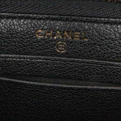 Chanel CC Quilted Patent Zip Around Long Wallet (SHG-OZKSJN)