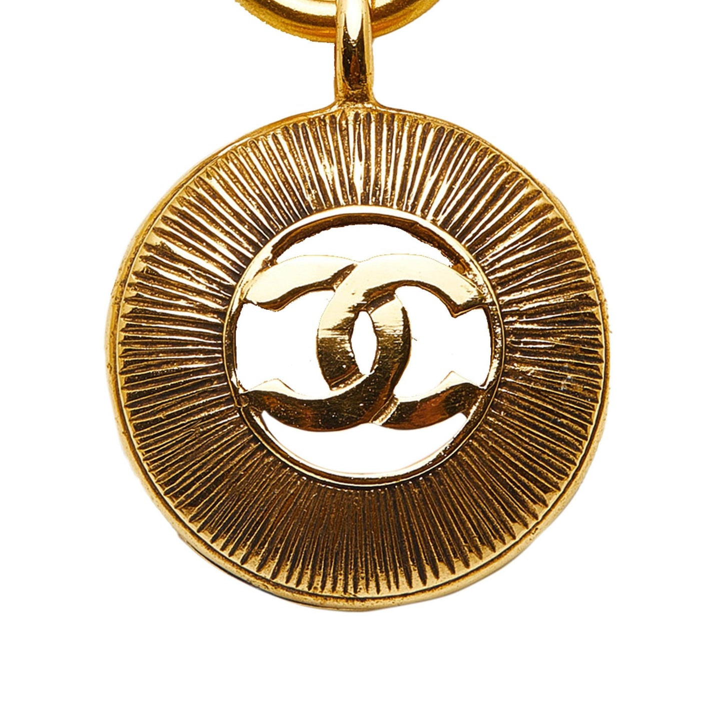 Chanel CC Round Pendant Necklace (SHG-JpR2Dk)