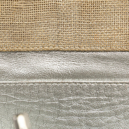 Chanel CC Stitched Linen Chain Tote