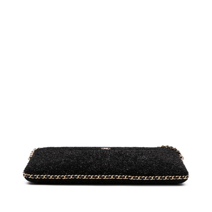 Chanel CC Tweed Chain Around Tablet Holder Crossbody
