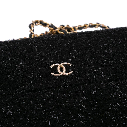 Chanel CC Tweed Chain Around Tablet Holder Crossbody