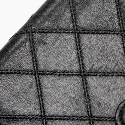 Chanel Calfskin Diamond Wild Stitch French Purse Wallet (SHF-snVzTa)
