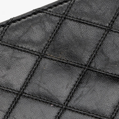 Chanel Calfskin Diamond Wild Stitch French Purse Wallet (SHF-snVzTa)