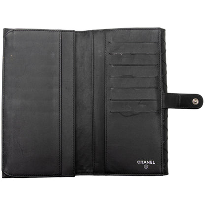 Chanel Calfskin Diamond Wild Stitch French Purse Wallet (SHF-snVzTa)