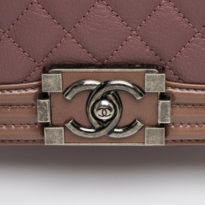 Chanel Calfskin Patent Old Medium Boy Bag