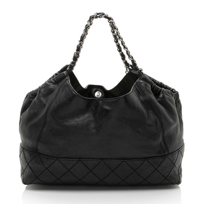 Chanel Calfskin Petit Cocos Cabas Shopper Tote