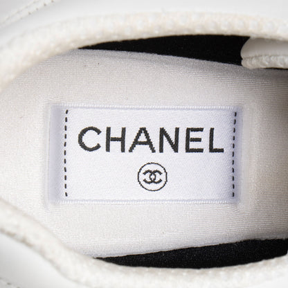 Chanel Calfskin Suede Logo Sneakers - Size 9.5 / 39.5