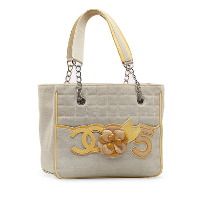 Chanel Camellia CC Choco Bar No. 5 Shoulder Bag (SHG-CGt5YO)