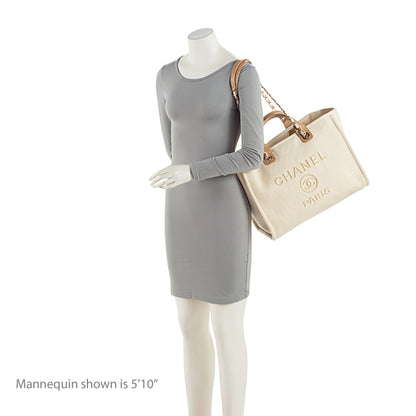 Chanel Canvas Pearl Deauville Medium Tote (SHF-Hmgrlc)