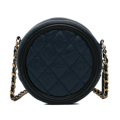 Chanel Caviar CC Filigree Round Crossbody Bag (SHG-ai93Fn)