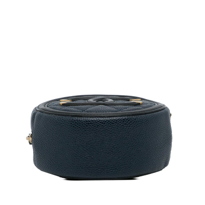 Chanel Caviar CC Filigree Round Crossbody Bag (SHG-ai93Fn)