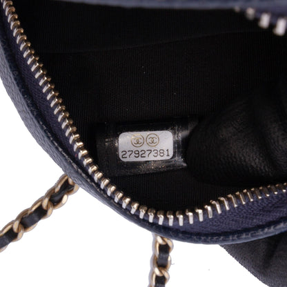 Chanel Caviar CC Filigree Round Crossbody Bag