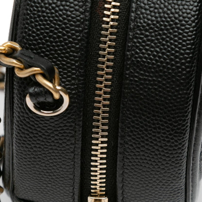 Chanel Caviar CC Filigree Round Crossbody (SHG-bEzArR)