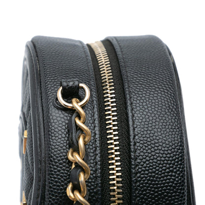 Chanel Caviar CC Filigree Round Crossbody