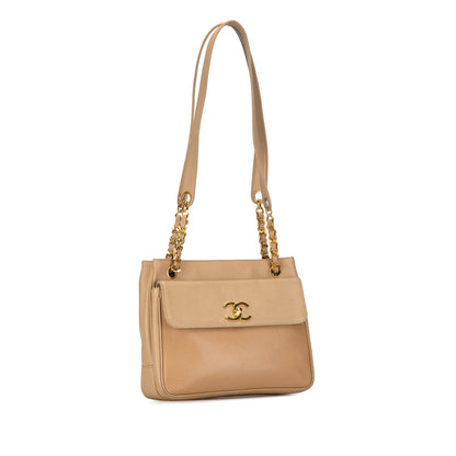 Chanel Caviar Front Pocket Chain Shoulder Bag (SHG-xhb7Aj)
