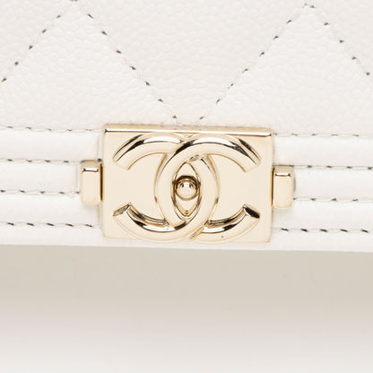 Chanel Caviar Leather Boy Wallet on Chain (SHF-z9WBsL)