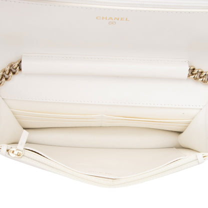 Chanel Caviar Leather Boy Wallet on Chain (SHF-z9WBsL)