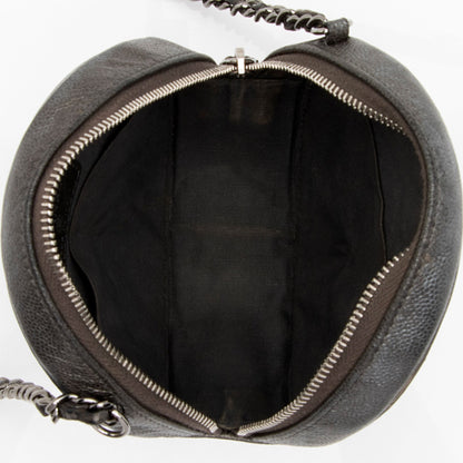 Chanel Caviar Leather CC Filigree Round Clutch with Chain (SHF-B82Fj9)