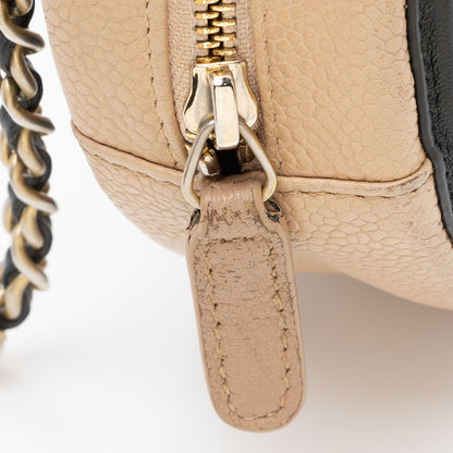 Chanel Caviar Leather CC Filigree Round Clutch with Chain - FINAL SALE (SHF-eQCfuj)