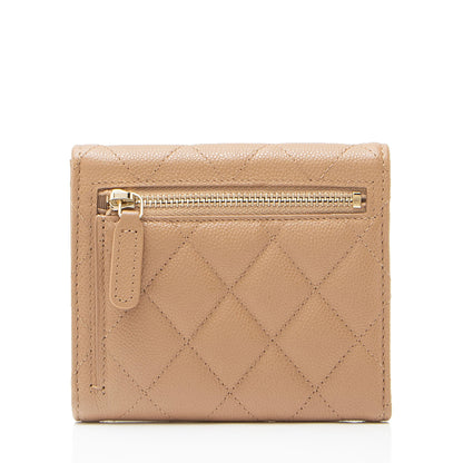 Chanel Caviar Leather CC Flap Compact Wallet