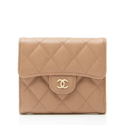 Chanel Caviar Leather CC Flap Compact Wallet